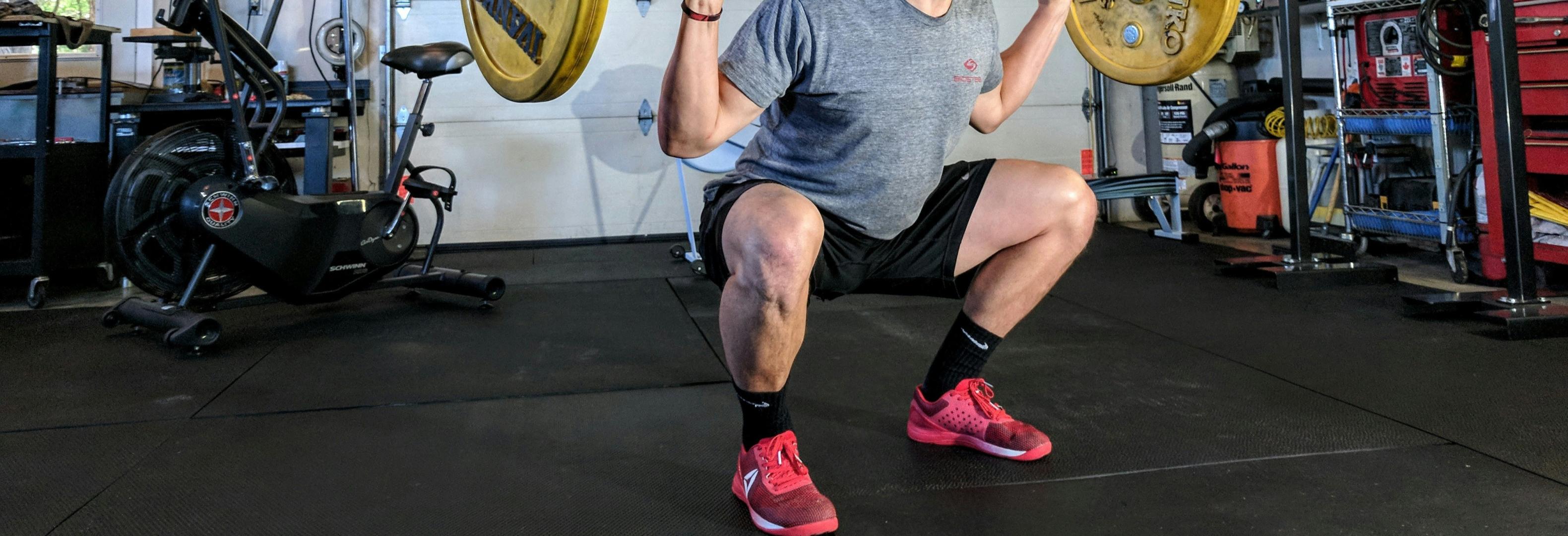 A top down shot of a person doing a deadlift